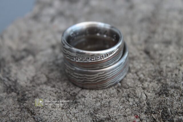 E81 Mokume Gane Trauringe Linie