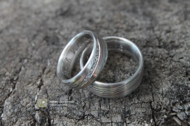 E81 Mokume Gane Trauringe Linie