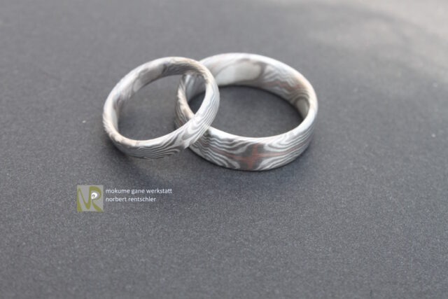 GR255 Mokume Gane Trauringe mal so mal so