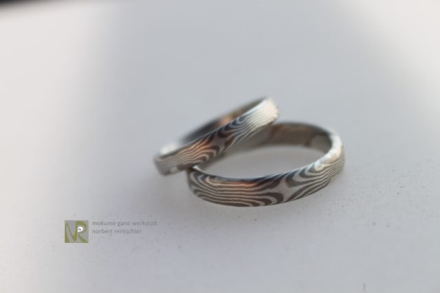 SP46 Mokume Gane Trauringe im Trend