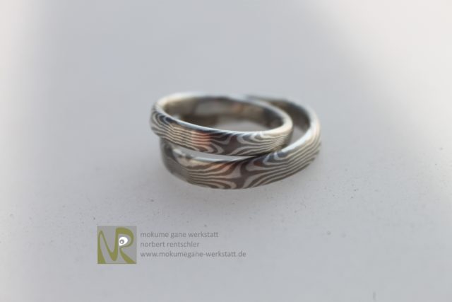 SP46 Mokume Gane Trauringe im Trend